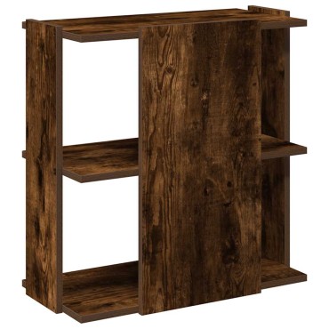vidaXL Βιβλιοθήκη 3 Επιπέδων Καπνιστή Δρυς 60x30x60cm Επεξεργ. Ξύλο 1 τεμ.