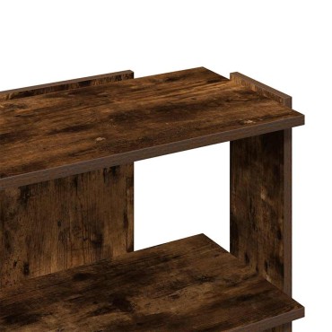 vidaXL Βιβλιοθήκη 3 Επιπέδων Καπνιστή Δρυς 60x30x60cm Επεξεργ. Ξύλο 1 τεμ.