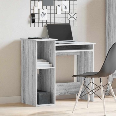 vidaXL Γραφείο με Ράφια Γκρι Sonoma 84x40x78cm Επεξεργασμένο Ξύλο 1 τεμ.