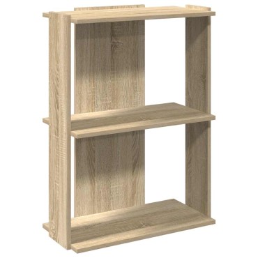 vidaXL Βιβλιοθήκη 3 Επιπέδων Sonoma Δρυς 60x30x80cm Επεξεργ. Ξύλο 1 τεμ.