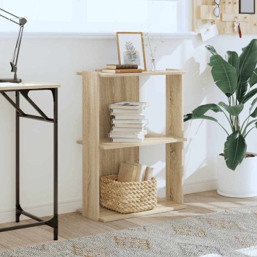 vidaXL Βιβλιοθήκη 3 Επιπέδων Sonoma Δρυς 60x30x80cm Επεξεργ. Ξύλο 1 τεμ.