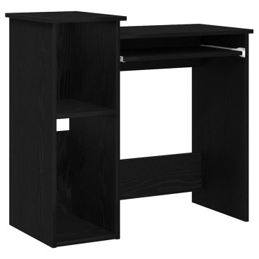 vidaXL Γραφείο με Ράφια Μαύρο 84x40x78cm από Μοριοσανίδα 1 τεμ.