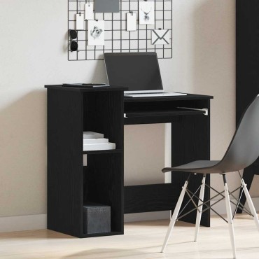 vidaXL Γραφείο με Ράφια Μαύρο 84x40x78cm από Μοριοσανίδα 1 τεμ.