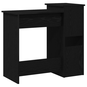 vidaXL Γραφείο με Ράφια Μαύρο 84x40x78cm από Μοριοσανίδα 1 τεμ.