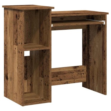 vidaXL Γραφείο με Ράφια Όψη Παλαιού Ξύλου 184x40x78cm Επεξ. Ξύλο 1 τεμ.