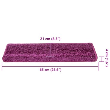 vidaXL Πατάκια Σκάλας 30 τεμ. Βιολετί 65 x 21 x 4 εκ.