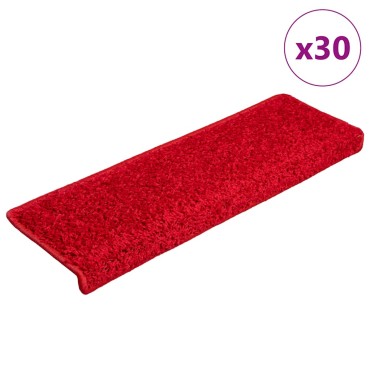 vidaXL Πατάκια Σκάλας 30 τεμ. Κόκκινα 65 x 21 x 4 εκ.