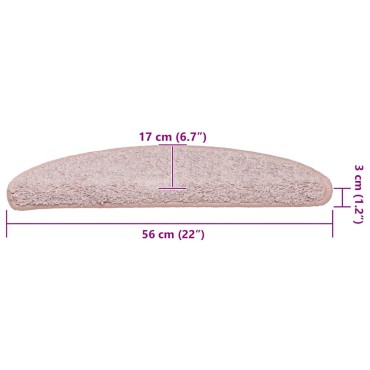 vidaXL Πατάκια για σκάλες 30 τεμάχια Ανοιχτό ροζ 56x17x3 εκ.