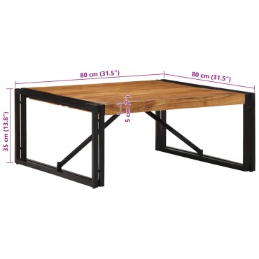 vidaXL Τραπεζάκι σαλονιού 80x80x35cm μασίφ ξύλο ακακίας 1 τεμ.