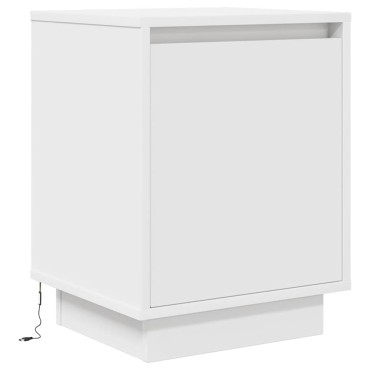 vidaXL Κομοδίνα με φώτα LED 2 τεμ. Λευκό 38x34x50cm