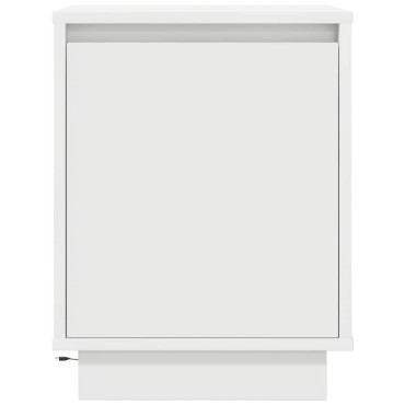 vidaXL Κομοδίνα με φώτα LED 2 τεμ. Λευκό 38x34x50cm