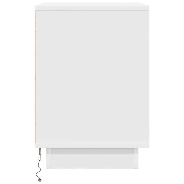 vidaXL Κομοδίνα με φώτα LED 2 τεμ. Λευκό 38x34x50cm