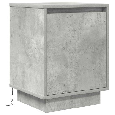 vidaXL Κομοδίνα με φώτα LED 2 τεμ. Μπετόν Γκρι 38x34x50cm