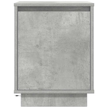 vidaXL Κομοδίνα με φώτα LED 2 τεμ. Μπετόν Γκρι 38x34x50cm