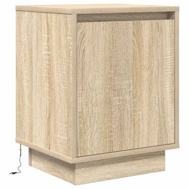 vidaXL Κομοδίνα με φώτα LED 2 τεμ. Sonoma Oak 38x34x50cm