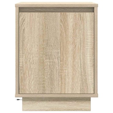 vidaXL Κομοδίνα με φώτα LED 2 τεμ. Sonoma Oak 38x34x50cm