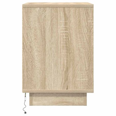 vidaXL Κομοδίνα με φώτα LED 2 τεμ. Sonoma Oak 38x34x50cm