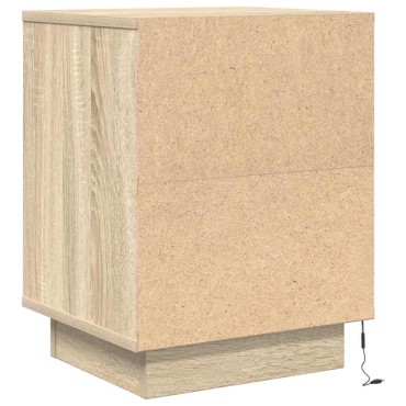 vidaXL Κομοδίνα με φώτα LED 2 τεμ. Sonoma Oak 38x34x50cm