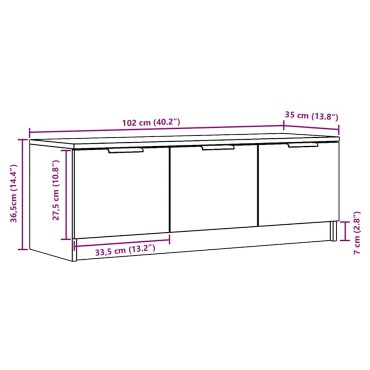 vidaXL Έπιπλο Τηλεόρασης Όψη Παλαιού Ξύλου 102x35x36,5cm Επεξ. Ξύλο