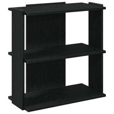 vidaXL Βιβλιοθήκη 3 Επιπέδων Μαύρη 60x30x60cm από Επεξεργ. Ξύλο 1 τεμ.