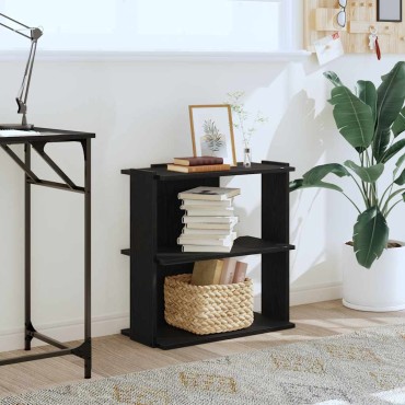 vidaXL Βιβλιοθήκη 3 Επιπέδων Μαύρη 60x30x60cm από Επεξεργ. Ξύλο 1 τεμ.