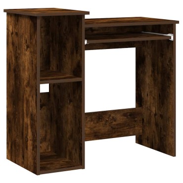 vidaXL Γραφείο με Ράφια Καπνιστή Δρυς 84x40x78cm Επεξεργασμένο Ξύλο 1 τεμ.