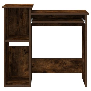 vidaXL Γραφείο με Ράφια Καπνιστή Δρυς 84x40x78cm Επεξεργασμένο Ξύλο 1 τεμ.