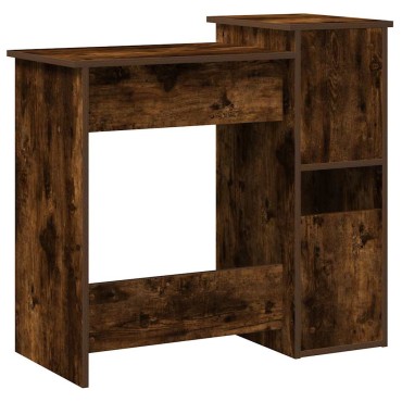 vidaXL Γραφείο με Ράφια Καπνιστή Δρυς 84x40x78cm Επεξεργασμένο Ξύλο 1 τεμ.