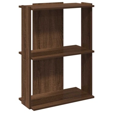 vidaXL Βιβλιοθήκη 3 Επιπέδων Καφέ Δρυς 60x30x80cm Επεξεργ. Ξύλο 1 τεμ.