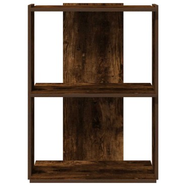 vidaXL Βιβλιοθήκη 3 Επιπέδων Καπνιστή Δρυς 60x30x80cm Επεξεργ. Ξύλο 1 τεμ.