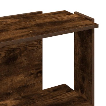 vidaXL Βιβλιοθήκη 3 Επιπέδων Καπνιστή Δρυς 60x30x80cm Επεξεργ. Ξύλο 1 τεμ.