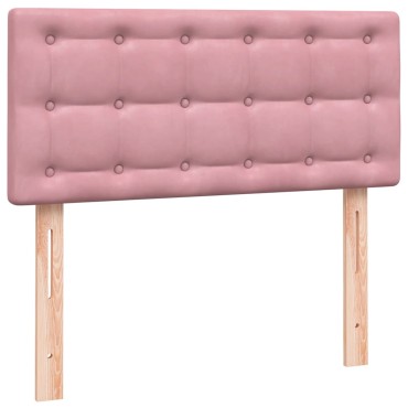 vidaXL Box Spring κρεβάτι με στρώμα ροζ 80x210cm Βελούδινο - Μονό