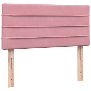 vidaXL Box Spring κρεβάτι με στρώμα ροζ 80x210cm Βελούδινο - Μονό