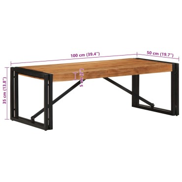 vidaXL Τραπεζάκι σαλονιού 100x50x35cm μασίφ ξύλο ακακίας 1 τεμ.