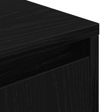 vidaXL Κομοδίνα με φώτα LED 2 τεμ. Μαύρο 38x34x50cm