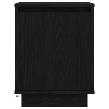 vidaXL Κομοδίνα με φώτα LED 2 τεμ. Μαύρο 38x34x50cm