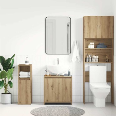 vidaXL Ντουλάπι Νιπτήρα Μπάνιου Αρτισιανή Δρυς 60x33x60cm Επεξ. Ξύλο 1 τεμ.
