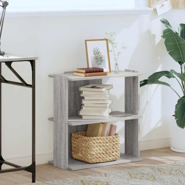 vidaXL Βιβλιοθήκη 3 Επιπέδων Γκρι Sonoma 60x30x60cm Επεξεργ. Ξύλο 1 τεμ.