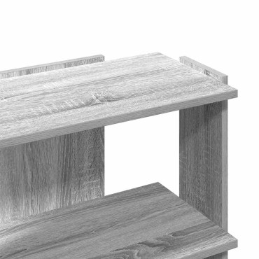 vidaXL Βιβλιοθήκη 3 Επιπέδων Γκρι Sonoma 60x30x60cm Επεξεργ. Ξύλο 1 τεμ.