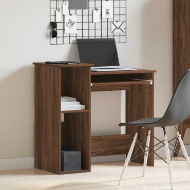 vidaXL Γραφείο με Ράφια Καφέ Δρυς 184x40x78cm Επεξεργασμένο Ξύλο 1 τεμ.