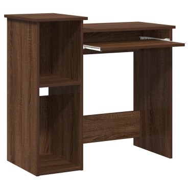 vidaXL Γραφείο με Ράφια Καφέ Δρυς 184x40x78cm Επεξεργασμένο Ξύλο 1 τεμ.