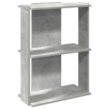 vidaXL Βιβλιοθήκη 3 επιπέδων Μπετόν Γκρι 60x30x80cm Ξύλινη κατασκευή 1 τεμ.