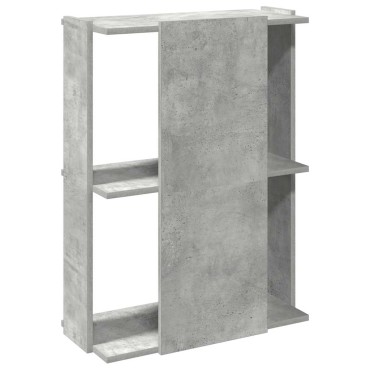 vidaXL Βιβλιοθήκη 3 επιπέδων Μπετόν Γκρι 60x30x80cm Ξύλινη κατασκευή 1 τεμ.