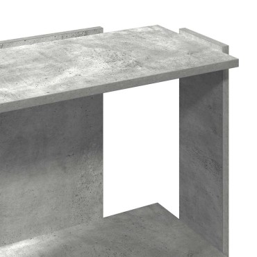 vidaXL Βιβλιοθήκη 3 επιπέδων Μπετόν Γκρι 60x30x80cm Ξύλινη κατασκευή 1 τεμ.