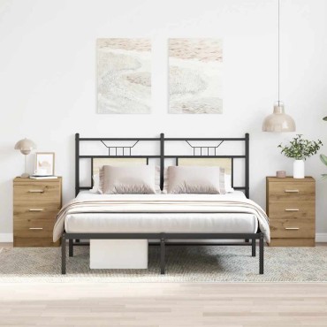 vidaXL Κομοδίνα 2 τεμ. τεχνίτης Δρυς 38x35x55cm από Επεξεργ Ξύλο