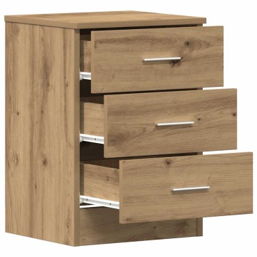 vidaXL Κομοδίνα 2 τεμ. τεχνίτης Δρυς 38x35x55cm από Επεξεργ Ξύλο