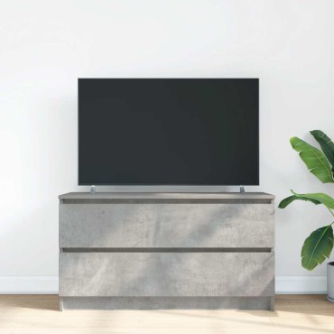 vidaXL Έπιπλο Τηλεόρασης Γκρι Σκυροδέματος 100x35x54cm Επεξ. Ξύλο