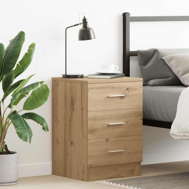 vidaXL Κομοδίνο Αρτισιανή Δρυς 38x35x55cm από Επεξεργασμένο Ξύλο 1 τεμ.