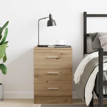 vidaXL Κομοδίνο Αρτισιανή Δρυς 38x35x55cm από Επεξεργασμένο Ξύλο 1 τεμ.