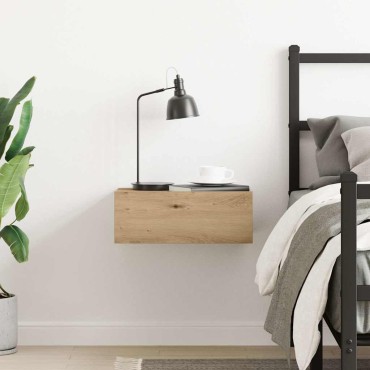 vidaXL Κομοδίνα Κρεμαστά Καφέ Δρυς 40x31x27cm Επεξεργ. Ξύλο 1 τεμ.